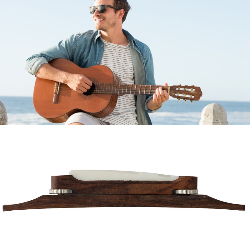 Guitar String Bridge Height Adjustable Wood Bridge Replacement Musical Instrument