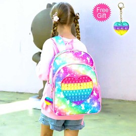 CCJPX Backpacks for Girls, 16" Kids Unicorn Bookbag and Lunch Box for Elementary School Toddler Kindergarten Preschool Pink