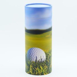 Casket Depot Memorial Collection Scattering Tube, Biodegradable Cremation Urn to Scatter Ashes, Eco Friendly Urn: Golf Large Adult Size, Green & white