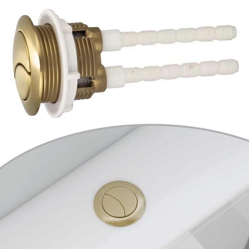 QiANGRENSD Flush Button Brushed Brass Universally Toilet Dual Flush Button