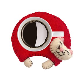 Felt Coasters - Cat Coasters Cup Drink Mat,Heat Resistant Dinning Table Placemats, Drink Coasters for Table, Living Room, Kitchen, Bar