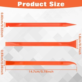 INJOYTEC Kunststoffschaber, Werkzeug für enge Räume, Mehrzweck-Schaber, kleiner Farbschaber, Aufkleberentferner für Küchenspalten, Lebensmittelfarbe, Etiketten, Ölflecken, Schmutz, Orange, 12 Stück