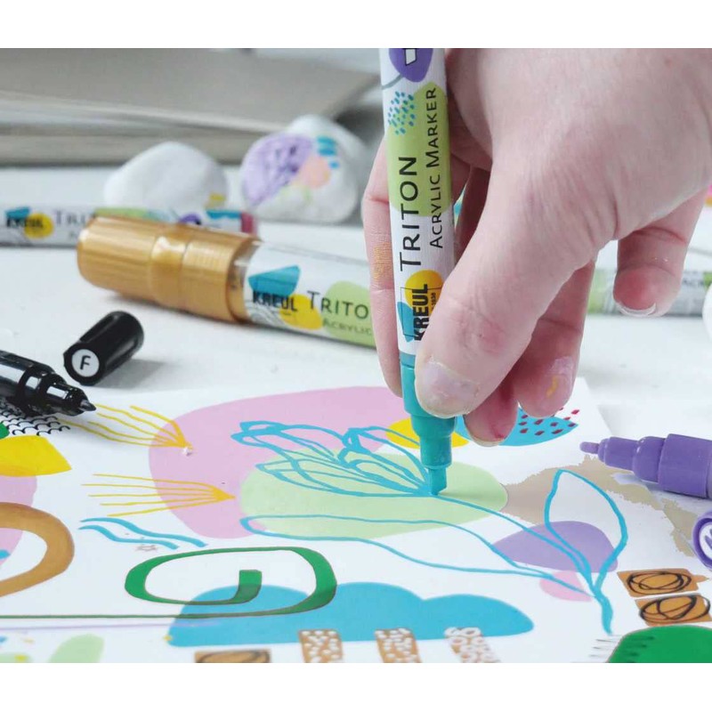 KREUL Triton 17709 Acrylic Marker, Medium, Black, Stitch Thickness 1