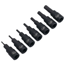 Metric MM 1/4in Drive Impact Allen Hex Key Sockets 1.5mm – 6mm 7pc Set