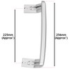 SPARES2GO 2 x Universal Fridge Freezer Door Handles Silver
