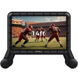 SPORTSWIN 14 FT Inflatable Outdoor Movie Screen, Blow Up Projector Screen Outdoor with Air Blower, Movie Screens for Backyard with One Piece Design, Front & Rear Projection, Easy Set Up