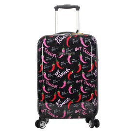 Betsey Johnson Designer 20 Inch Carry On - Expandable (ABS + PC) Hardside Luggage - Lightweight Durable Suitcase With 8-Rolling Spinner Wheels for Women (TAMALE, 20in)