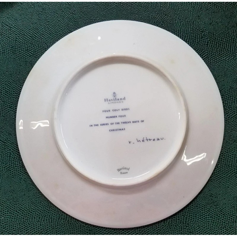 Haviland Limoges Noel 1973-12 Days of Christmas Collector Plate -Four