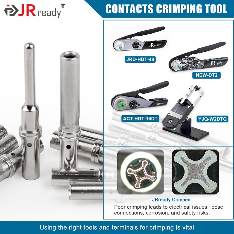 JRready Deutsch DT Solid Contacts Pin & Soc Tamaño 16,