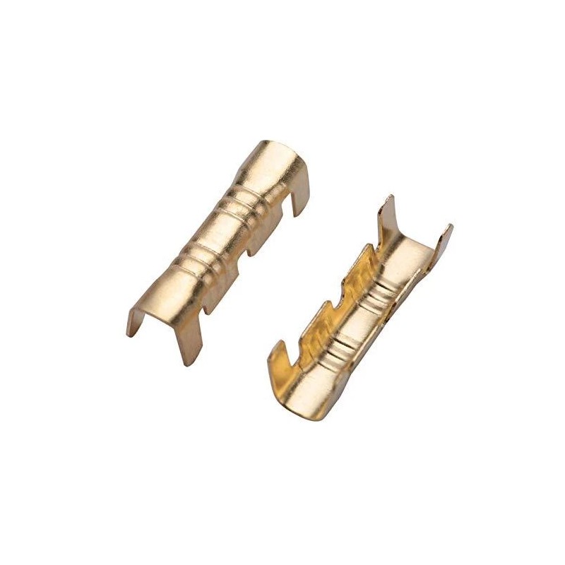 Suzoye 100 Pieces U Shape Copper Ring Terminals Crimp Wire