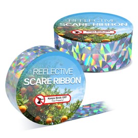Hutisyoe Bird Scare Tape Ribbon(524FT) - Reflective Tape for Birds - Keep Birds Away Outdoor - Scare Tape for Bird Control - Double Side Ribbon, Scare Geese, Pigeon, Duck, Woodpecke- Yard Decoration