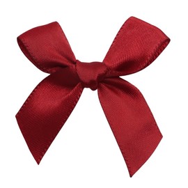 SYSUII 25 Stück Kleine Satinband Bögen Satinbandschleifen Schleifen zum Basteln 5×5cm Kleine Deko Schleife für DIY Handwerk Hochzeit Weihnachten Valentinstag Dekoration Karte Herstellung -Weinrot