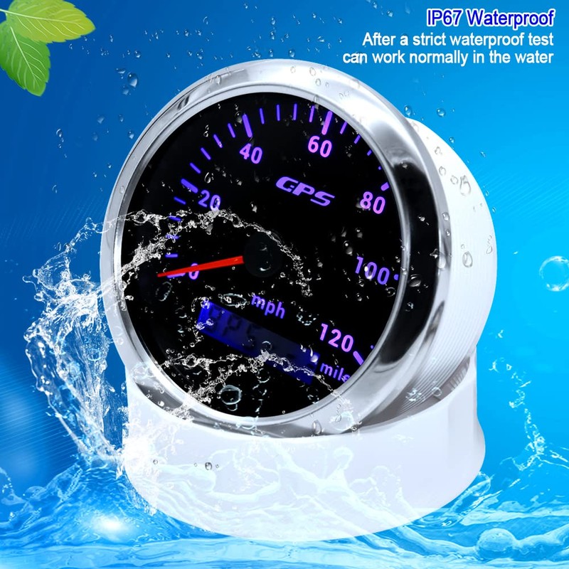ARTILAURA GPS Speedometer 85mm 3-3/8" 7 Color 120MPH Gauge with