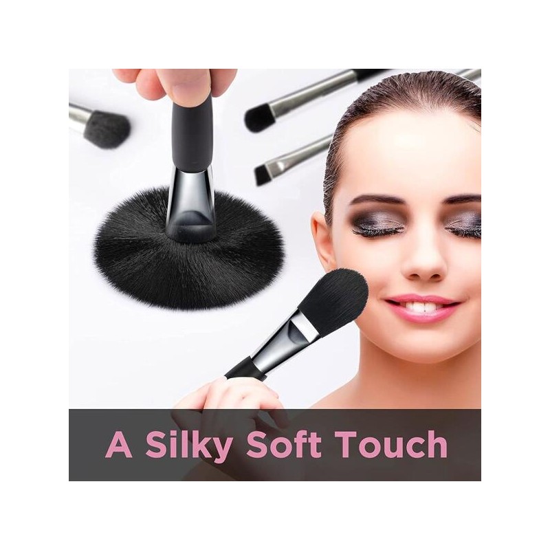 Brush Master 브러시 마스터 트래블 메이크업 브러시 세트 파우치, 5PCS