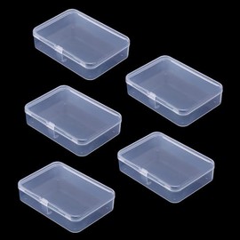 Aoktorkit 5PCS Square Transparent Plastic Organizer;11.3 * 8.4 * 2.9cm Rectangular Empty Mini Clear Plastic Storage Containers Box Case with Lids s for Small Item