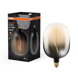 OSRAM Vintage 1906 Big Oval is a warm white LED bulb with special bulb shape filament, offering 4.5W for 150lm, E27 socket, smoke design, 170mm diameter, CRI 80, 1800K