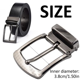 KQNM Men's Stainless Steel Belt Buckle, Belt Buckle, Belt Buckles for Men, Single Prong Rectangular Pin Belt Buckle for Men Belt