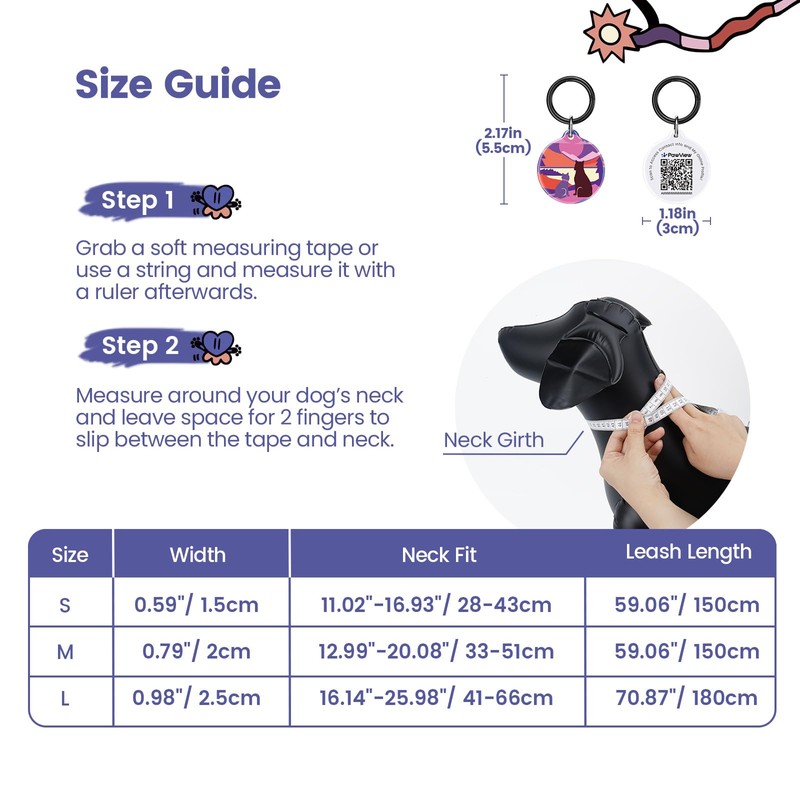 PawView Dog Collar & Lead Set with QR Code ID
