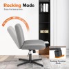Adjustable Swivel Wide Desk Armless Cross-Legged Rocking Chair for Office