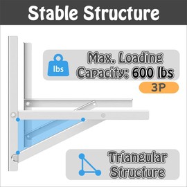 lukar Heavy Duty Mini Split Wall Mounting Bracket for 9000-36000 BTU Condenser, Stainless Steel Air Conditioner Support Bracket for Mini Split Ductless Heat Pumps, 600lbs Capacity