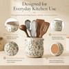 Ceramic Utensil Holder, Vintage Utensil Holder with Non-Slip Base
