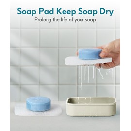 Quatish Leakproof Travel Soap Case, Large Soap Holder with Draining Layer, Silicone Bar Soap Holder for Bathroom, Traveling, Camping, Outdoor, Gym, Portable, Off White