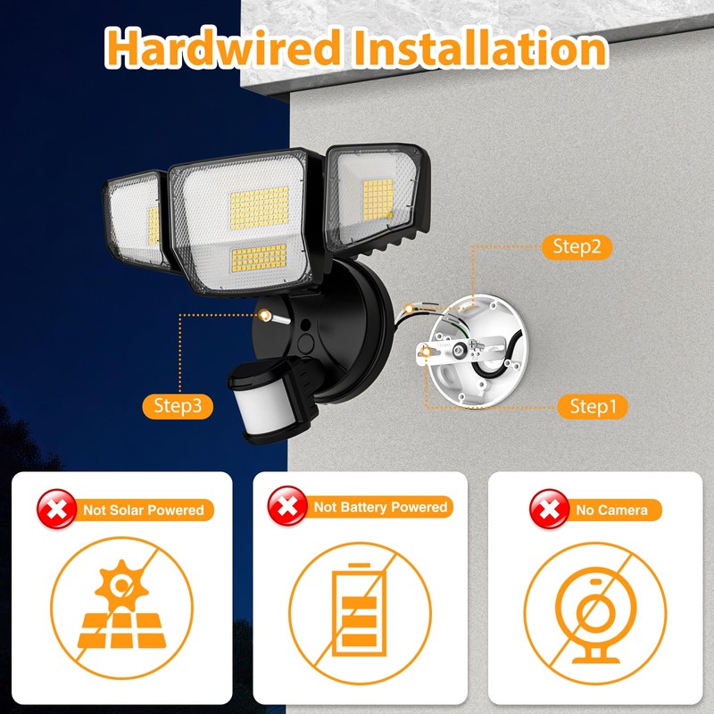 90W 10000LM LED Security Lights Motion Sensor Outdoor Lights, 4