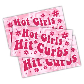 MAIANEY [7.5"x3.75"] Hot Girls Hit Curbs Bumper Sticker Funny Women Driver Bumper Stickers for Girls Normalize Hitting Curbs Sticker New Driver Gifts Decorations Car Truck Automobile Vehicle