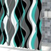 ZJRBJB Teal Shower Curtain Grey and Black Striped Minimalist Shower