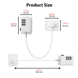 I-EASYDWW Refrigerator Lock, Heavy Duty Fridge Lock, Combination Lock for Refrigerator Cabinets, Child Safety Drawers, Lock, Take Care of Your Family, Easy Install No Keys Needed, (White-2Pack)