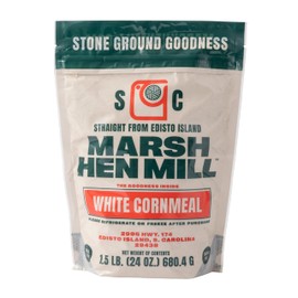 MARSH HEN MILL Stone Ground White Cornmeal Premium Heirloom Corn Flour All Purpose For Baking & Cooking Versatile & Consistent Results | Grown on Family Farm | Corn Meal For Corn Bread | 24 oz
