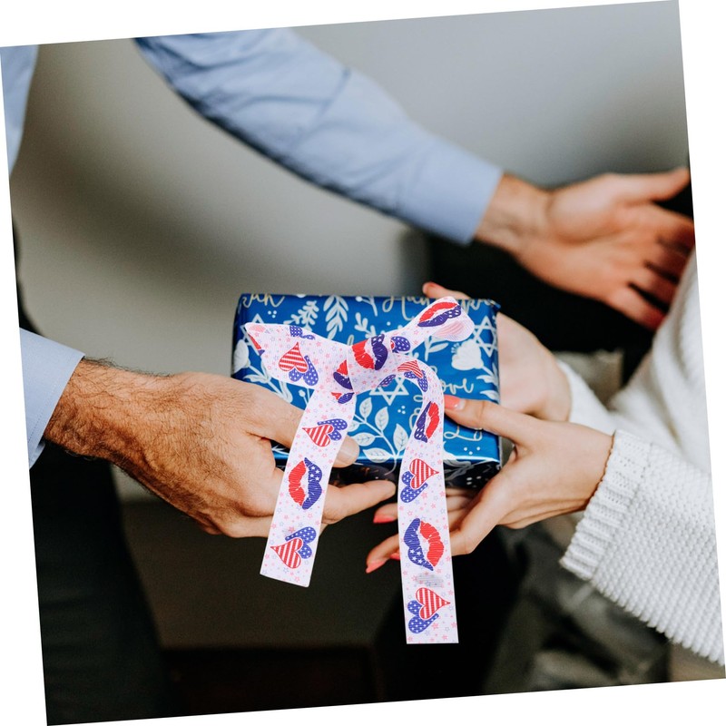 KONTONTY 1 Roll Independence Day Ribbon Yards Wide Festive Wrapping