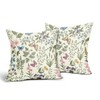 Spring Floral Botanical Pillow Covers 18x18 Inch Set of 2