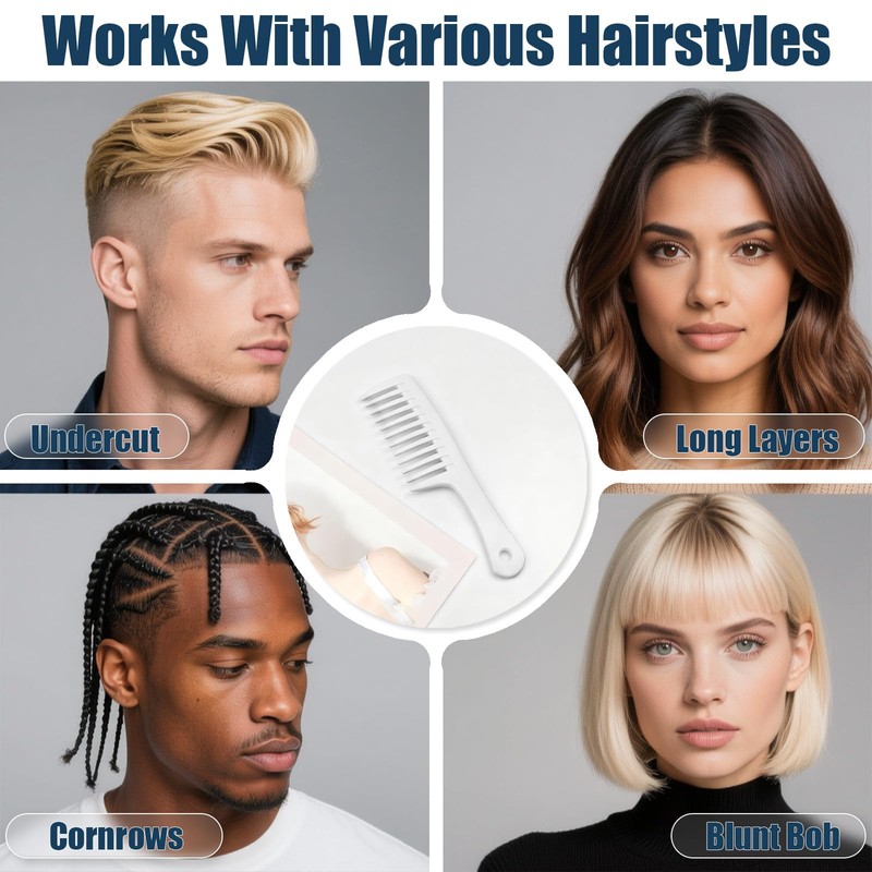 Wide Tooth Comb for Curly Long Hair - Professional Large