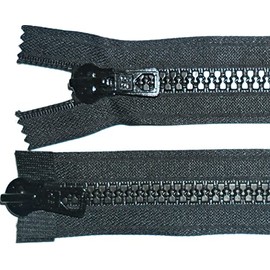 ZIPS Black Chunky Teeth Plastic Two Way Open END, Numb 8 Heavy Duty (26" to 32") (32 inches)