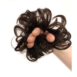 Sweet Kiss, Curled, Scrunchy, Small (Set of 2), Shichi-Gosan, Hair Ornament, Hair Bun Wig, Point Wig, Bun Hair, Bulk Hair Chignon, Light Brown