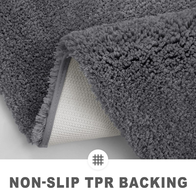 Homaxy Bathroom Rug, Non-Slip Washable Bath Mat, Soft Fluffy Bath