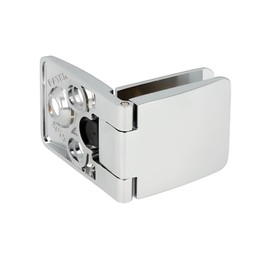 Gedotec Glass Door Hinge Middle Hinge Silver Matt Square I Easy Installation of Glass Plate for Clamping I Use Centre - Open Design