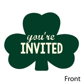 Big Dot of Happiness St. Patrick's Day - Shaped Fill-In Invitations - Saint Paddy's Day Party Invitation Cards with Envelopes - Set of 12