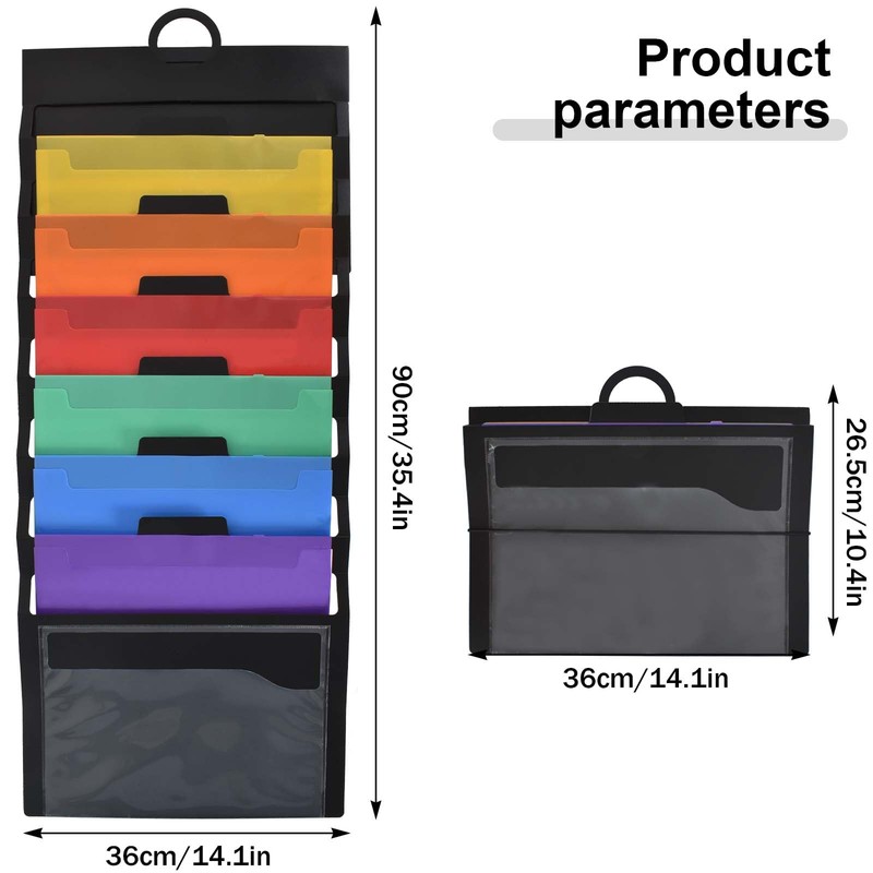 Colexy Hanging Wall File Folder Organiser, A4 Cascading Magazine Chart