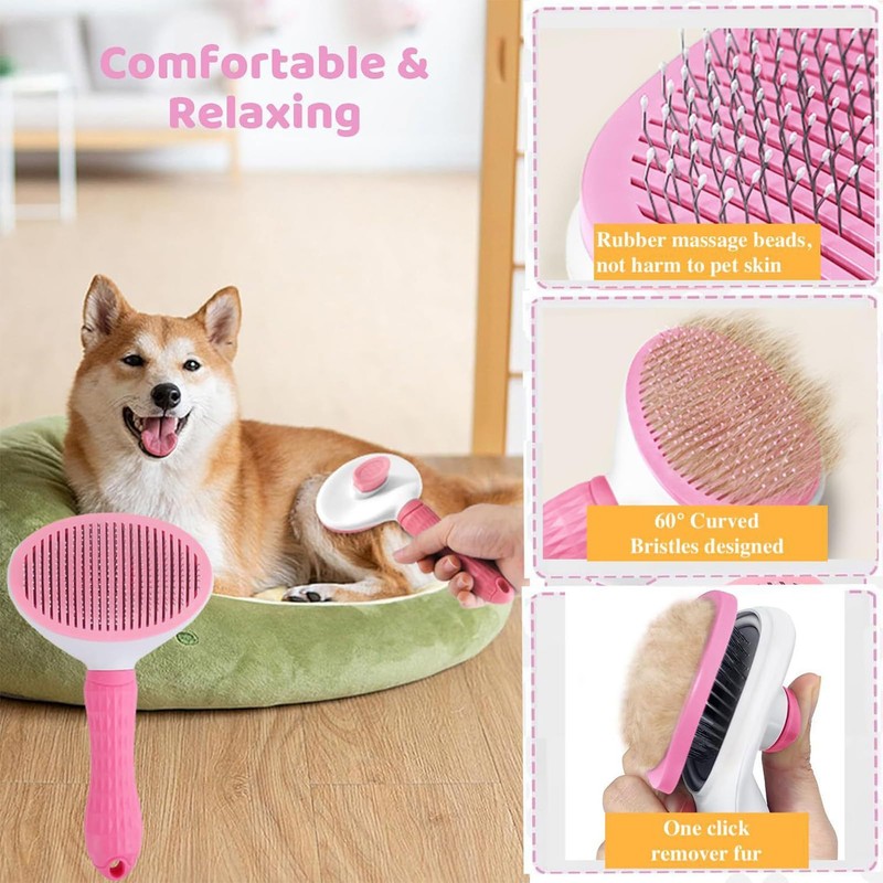 Pet Grooming Brush Kit, Dog Brush for Shedding with Nail