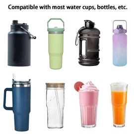 10-Pack 12" Reusable Glitter Clear Straws with 2 Cleaning Brushes – Fun, Durable, Easy to Clean, Ideal for Parties, Events, and Everyday Use