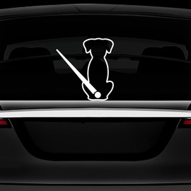 Leniutor Dog Wiper Sticker For Cars, Waterproof Vinyl Cute Dog Waving Tail Rear Window Windshield Sticker Decal, Funny Lovely Animal Rear Wiper Decoration 5.43 x 10.62 (A Lovely Dog, Reflective White)