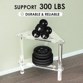 Acrylic Shower Stool with Storage - Space-Saving Triangle Bath Seat for Women Shaving Legs, Non-Slip & Durable, 11.42" W Fits Corner Showers (Clear)