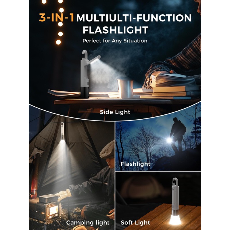 Smiling Shark LED Flashlight, G2 Small Flashlights Powerful Rechargeable with