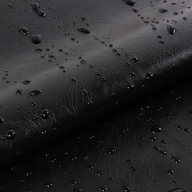 Soft Waterproof PU Faux Leather Fabric,Odorless Marine Synthetic Material,Easy to Clean and Tear Resistant for Cover,Repair,Renovate 1mm (52inchx28inch, Black)