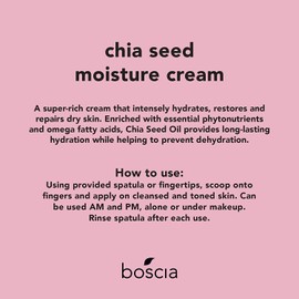 boscia Crema Hidratante de Semillas de Chia- Cuidado de la piel vegano, sin crueldad animal, puro y natural . Hidratante Súper Rico para una hidratación duradera, 47.59 ml