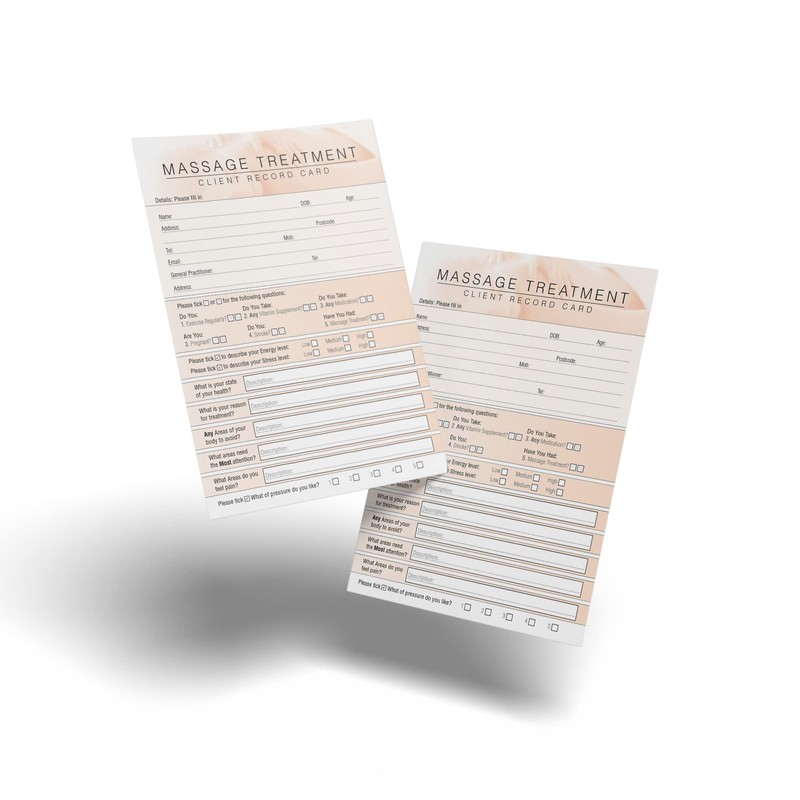 Massage Client Record Card - Treatment Consultation Form for Mobile