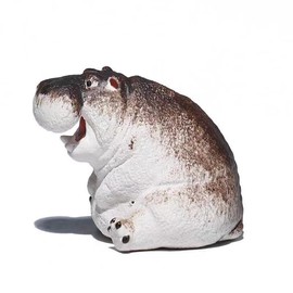 AILONMEI - Estatuas de animales de resina minúsculas – Mini cifras de cocodrilo e hipopótamo, divertida decoración de computadora para coleccionistas (hipopótamo gordito)