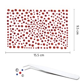 4th of July Face Gems with Tweezers Red White and Blue Tattoos Accessories Self-Adhesive Jewels Stickers for Women 4th of July Festival Party Face Glitter Rhinestone for Hair Eyes Makeup 3Pcs